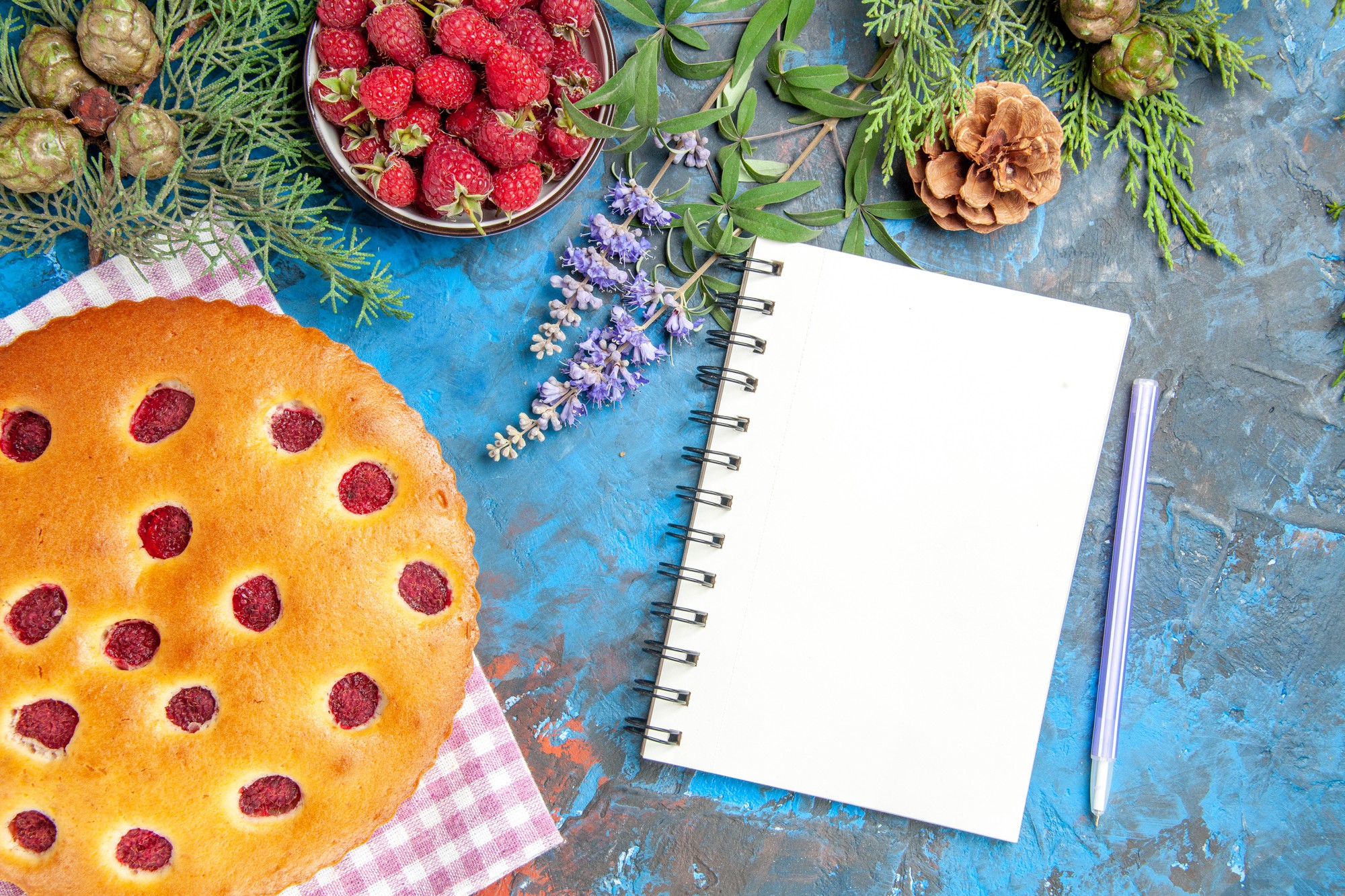 Recipe notebook with labeled ingredients